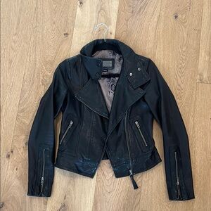 Aritzia Mackage Black Leather Lambskin jacket, size xsmall